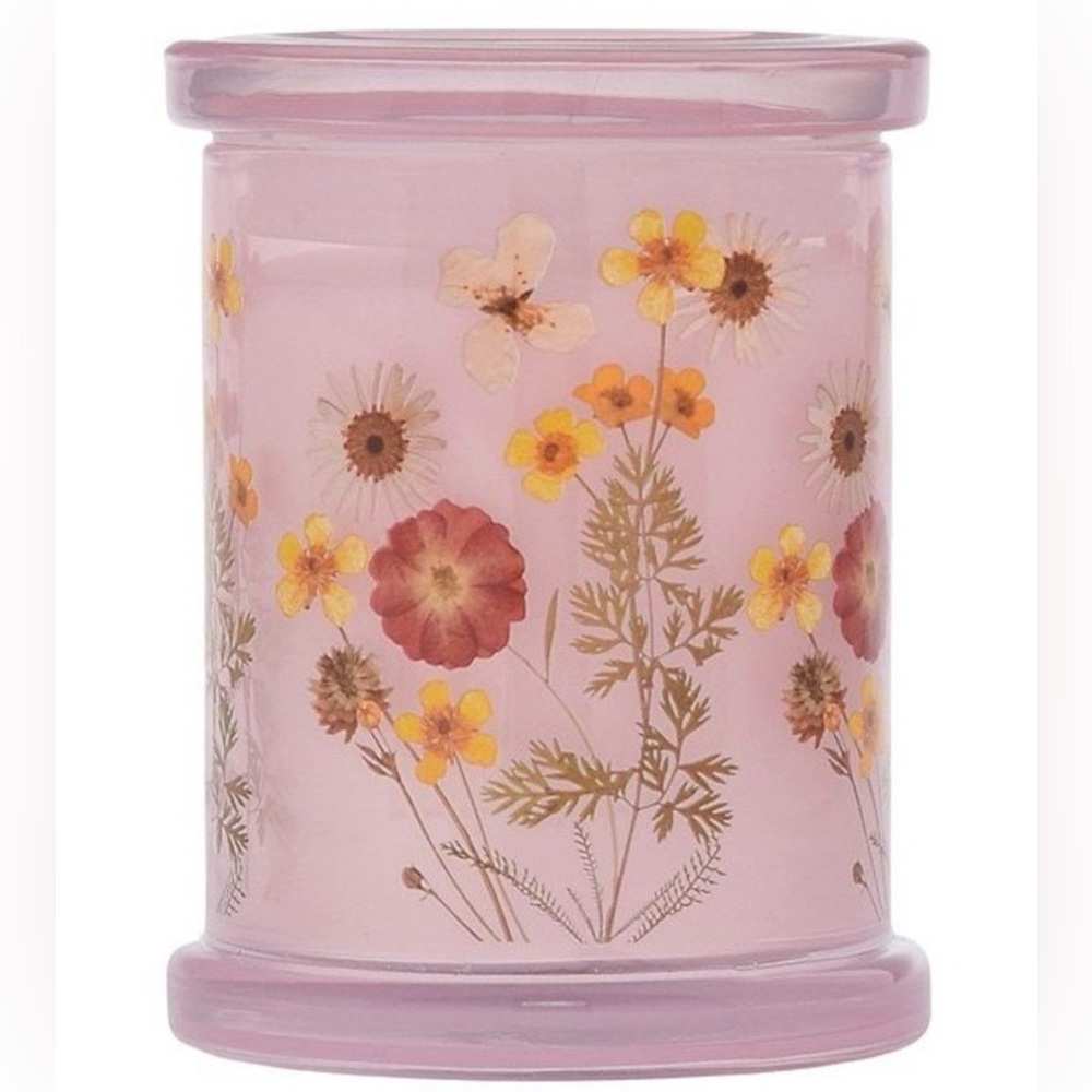 🆕🪷 SONOMA LIMITED EDITION, “CHERRY BLOSSOM” FLORAL GLASS JAR CANDLE. BRAND NEW